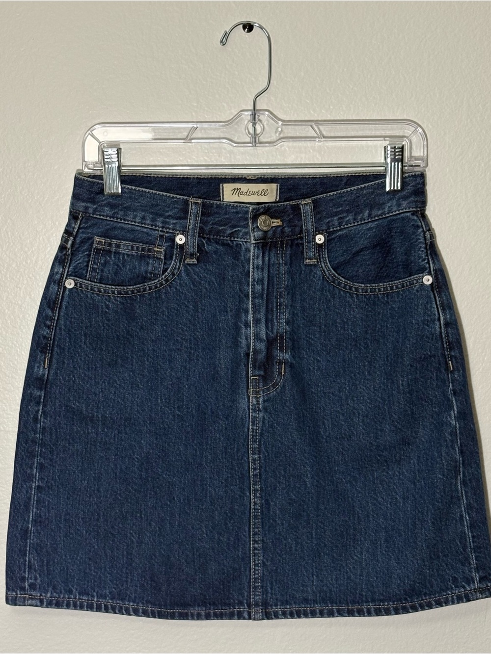 Madewell High-Waist Straight Denim Miniskirt in Sunberry Wash 25